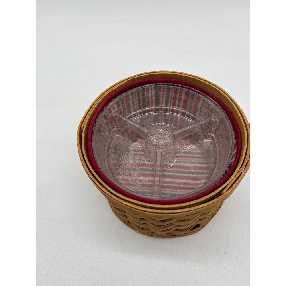 Longaberger 2004 Happy Mothers Day Basket Red Leather Lid Liner Protector 7in